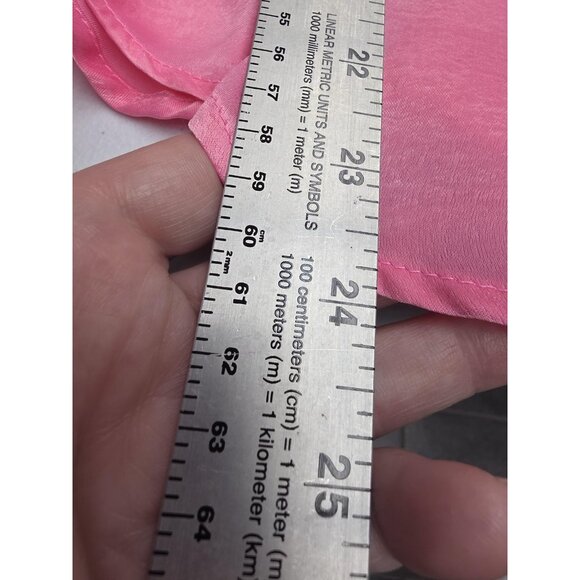 Andree By Unit Shirt Womens Large Pink Sheer Oversized Blouse Button Pocket Top - Picture 10 of 10